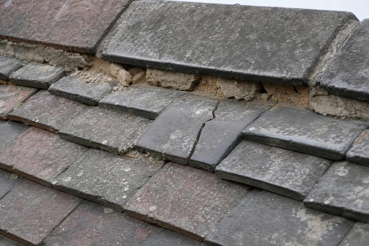 Example roof defect documented in an inspection report